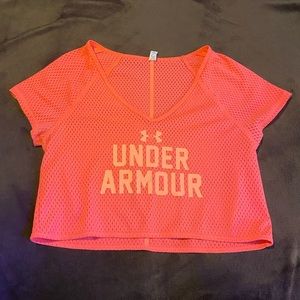 Peach 🍑 Under Armour Jersey Crop Top